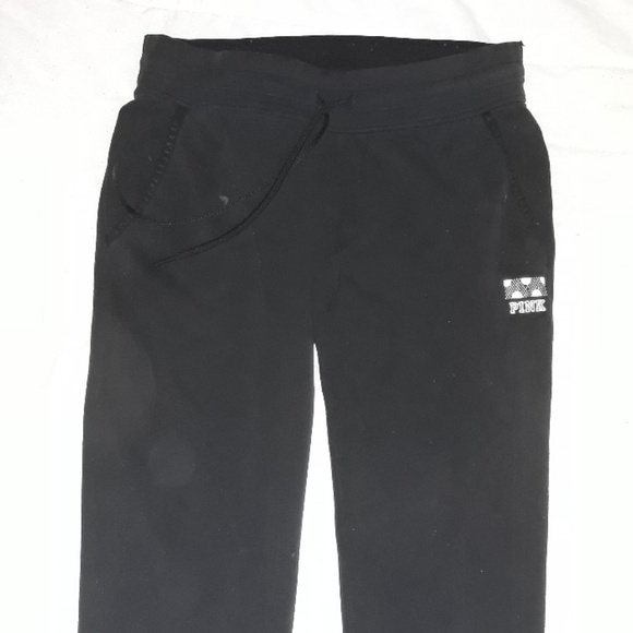 PINK SIZE L/G black sweat bottoms - Picture 1 of 6